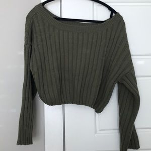 Lulus Cropped Off The Shoulder Sweater